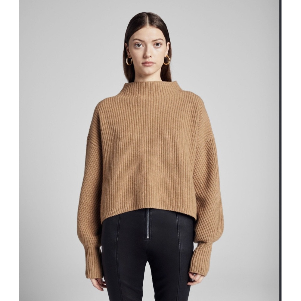 ALC HelenanTurtleneck Sweater Camel Old Money LambsWool Cashmere S